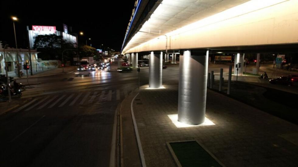 Νέα φώτα και καλλωπισμός στη γέφυρα της Π. Ράλλη 
